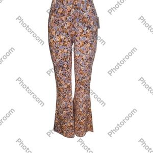 BILLA BONG Woman Hang Loose Pants Floral Multicolor Skinny Wide-Leg SizeM